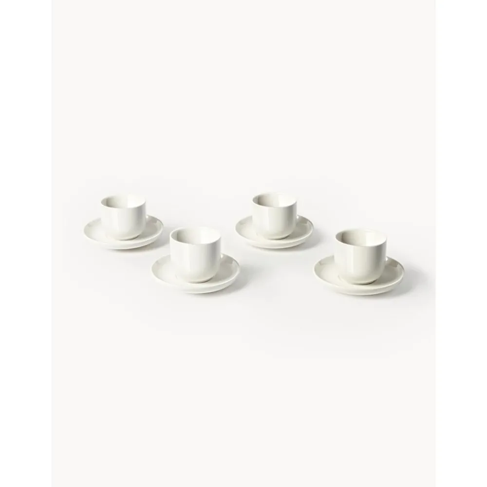 * Kolekcje Naczyń>Filizanka Ze Spodkiem Z Porcelany Nessa, 4 Szt.