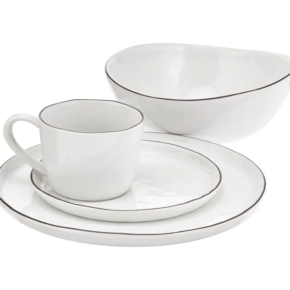 Broste Copenhagen Kolekcje Naczyń>Komplet Recznie Wykonanych Naczyń Sniadaniowych Z Porcelany Salt, Dla 4 Osob (16 Elem.)