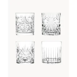 RCR Szklanki>Komplet Szklanek Do Whisky Ze Szkla Krysztalowego Z Reliefem Bichiera, 4 Elem.