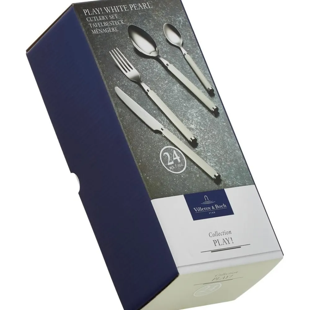 Villeroy & Boch Komplety Sztućców>Komplet Sztućców Ze Stali Szlachetnej Play! White Pearl, Dla 6 Osob (24 Elem.)