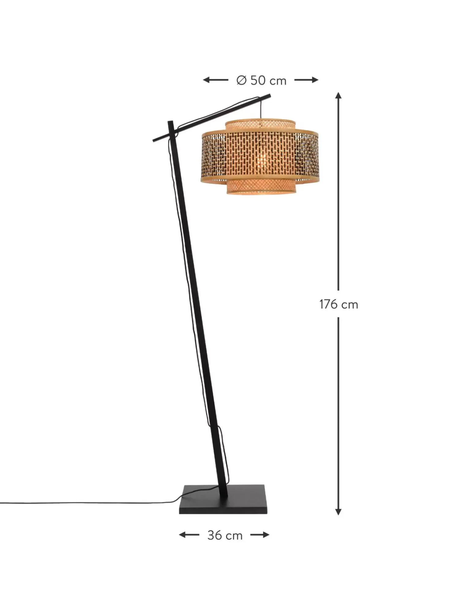 Fashion Lampa Podlogowa Lukowa Z Drewna Bambusowego Bhutan Lampy Łukowe