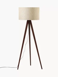 Cheap Lampa Podlogowa Trojnog Z Litego Drewna W Stylu Scandi Jake Lampy Na Trójnogu