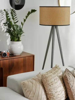 Shop Lampa Podlogowa Trojnog Z Plecionki Wiedenskiej Vienna Lampy Na Trójnogu