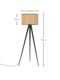 Shop Lampa Podlogowa Trojnog Z Plecionki Wiedenskiej Vienna Lampy Na Trójnogu