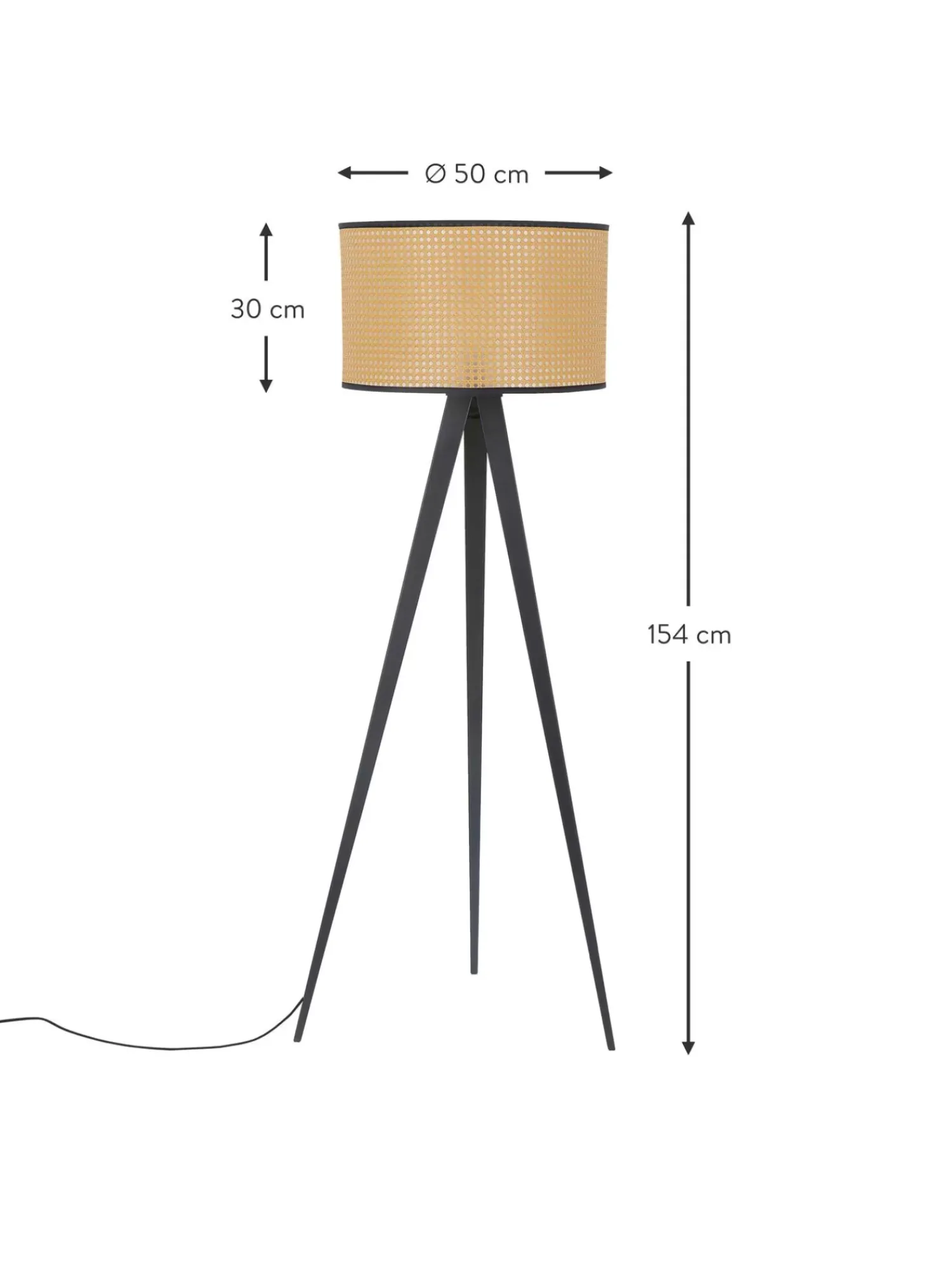 Shop Lampa Podlogowa Trojnog Z Plecionki Wiedenskiej Vienna Lampy Na Trójnogu