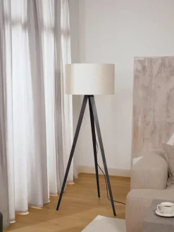 Hot Lampa Podlogowa Trojnog Z Litego Drewna W Stylu Scandi Jake Lampy Na Trójnogu