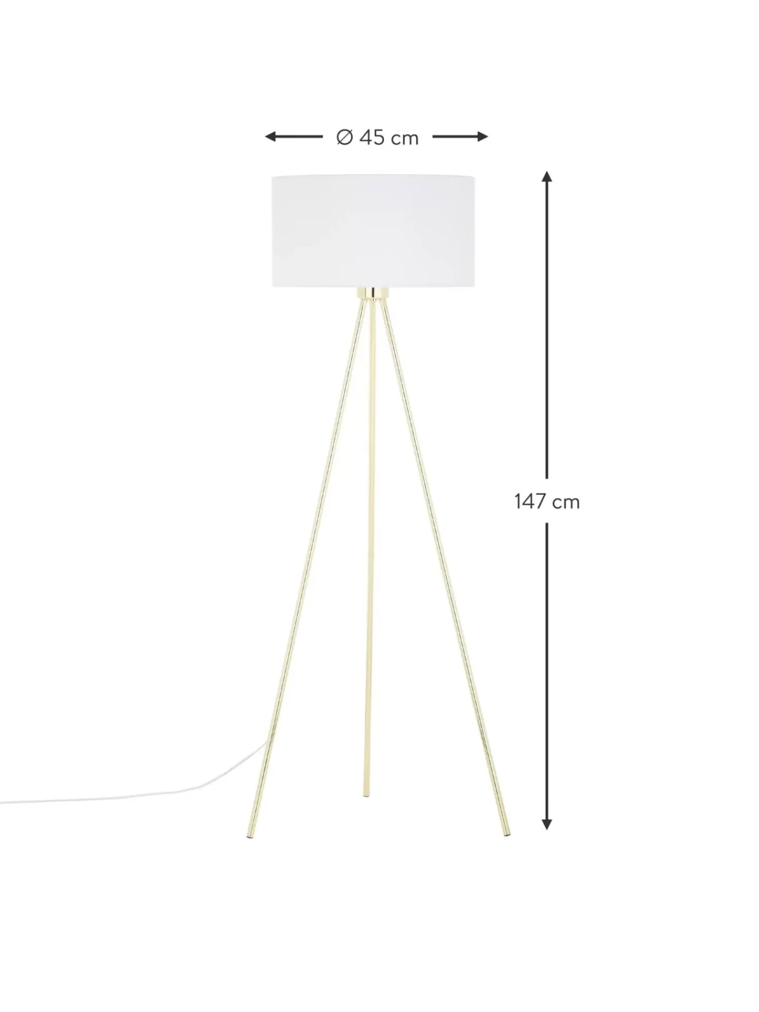 Online Lampa Podlogowa Trojnog Z Kloszem Z Tkaniny Cella Lampy Na Trójnogu