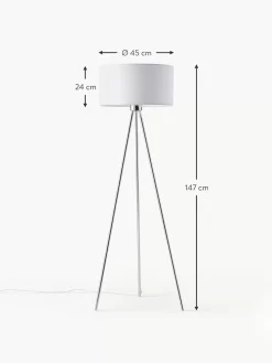 Online Lampa Podlogowa Trojnog Z Kloszem Z Tkaniny Cella Lampy Na Trójnogu