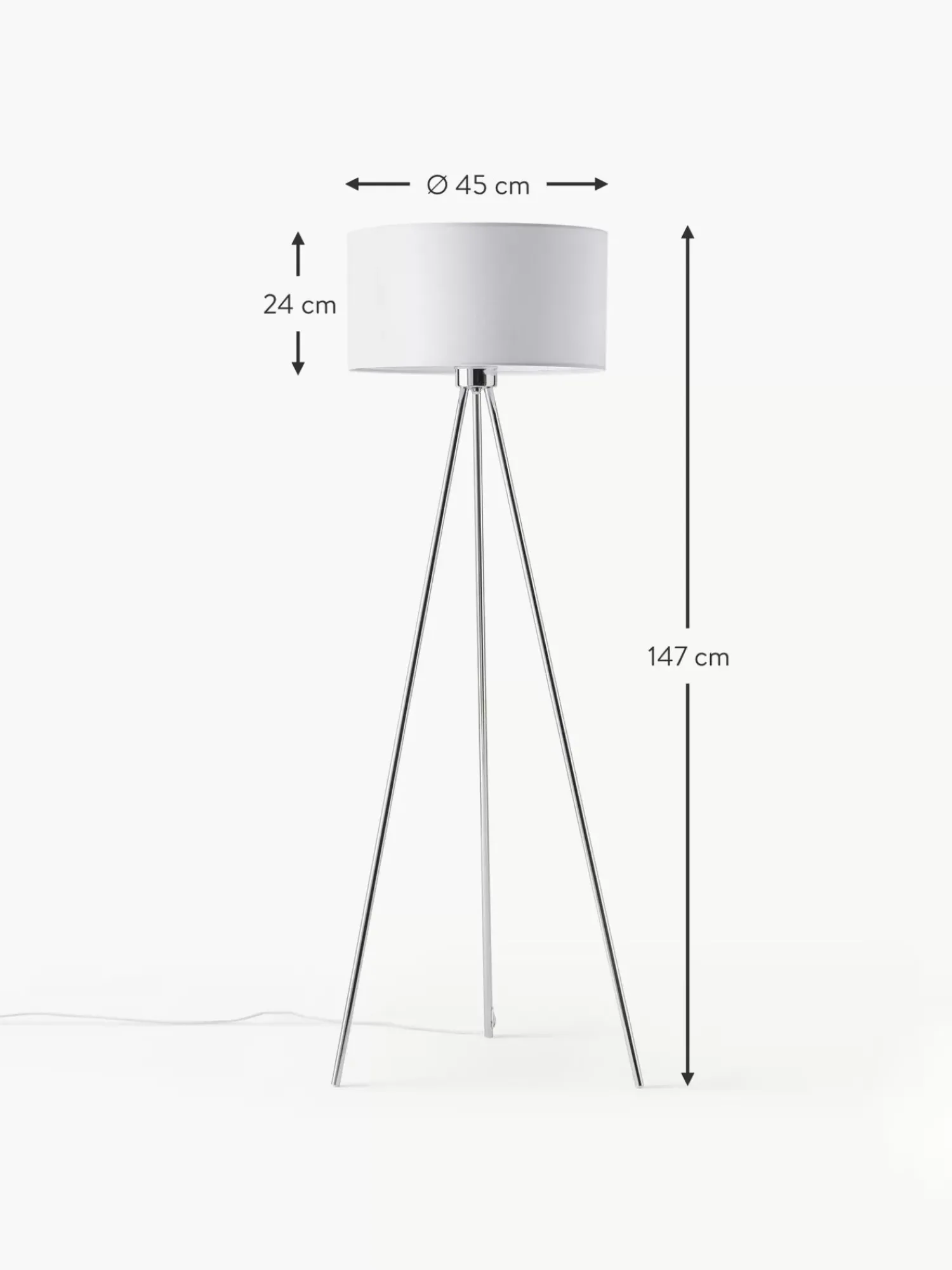 Online Lampa Podlogowa Trojnog Z Kloszem Z Tkaniny Cella Lampy Na Trójnogu