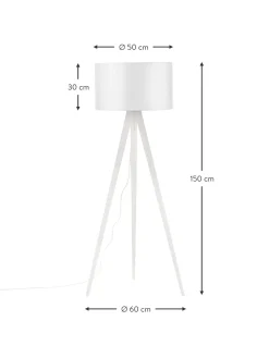 New Lampa Podlogowa Trojnog Z Litego Drewna W Stylu Scandi Jake Lampy Na Trójnogu