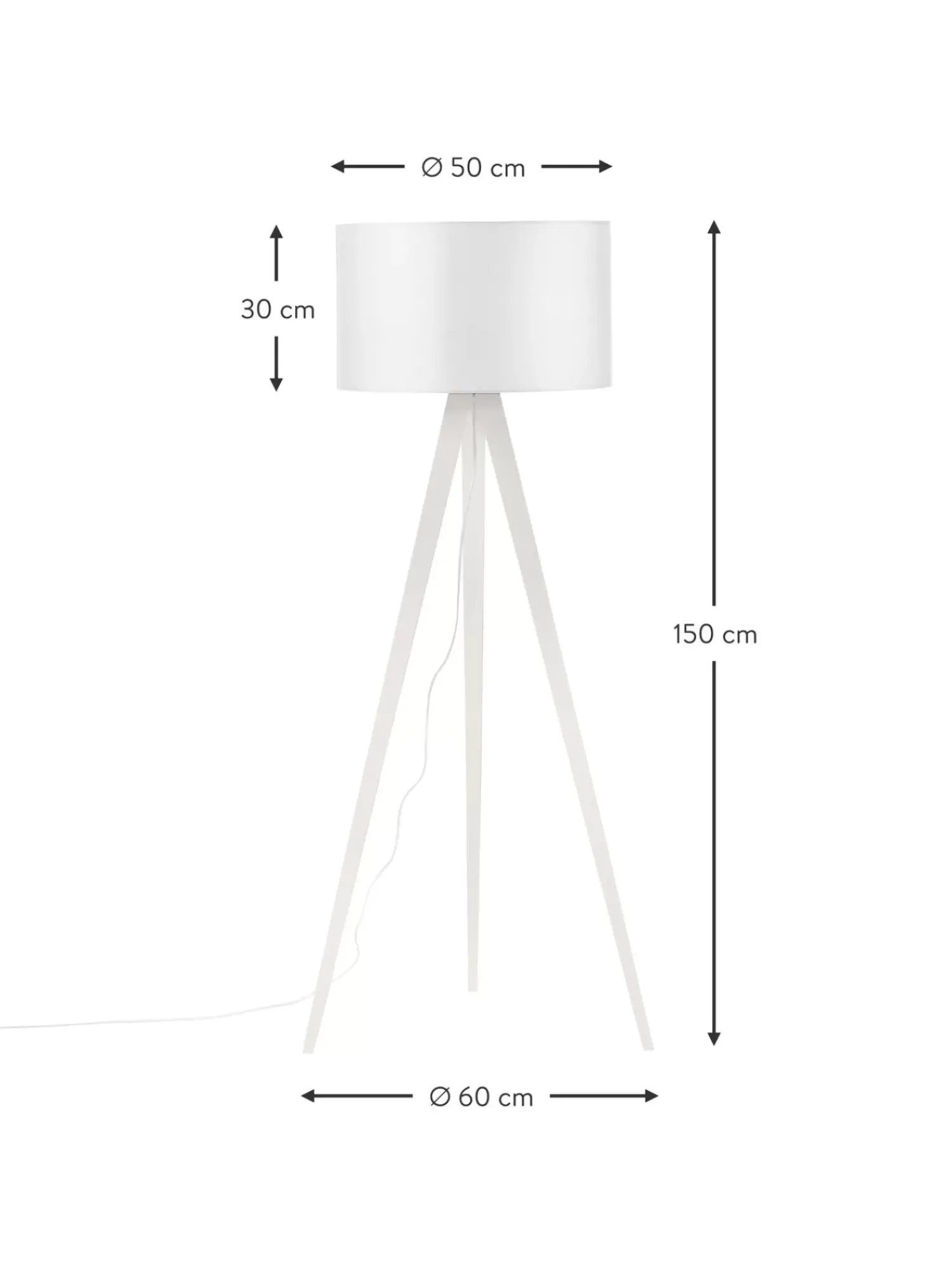 New Lampa Podlogowa Trojnog Z Litego Drewna W Stylu Scandi Jake Lampy Na Trójnogu