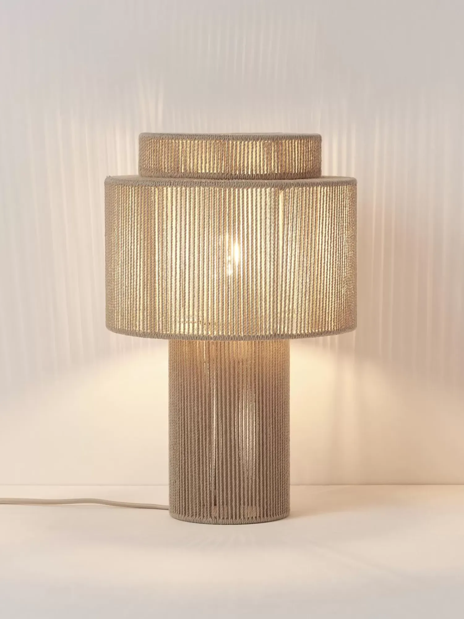 Outlet Lampa Stołowa Z Lnianych Wlokien Lace Lampki Nocne
