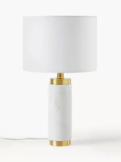 New Lampa Stołowa Z Marmurowa Podstawa W Stylu Glam Miranda Lampki Nocne