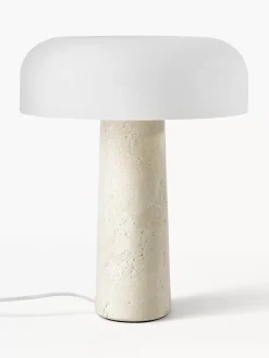 Best Sale Lampa Stołowa Z Trawertynowa Podstawa Carla Lampki Nocne