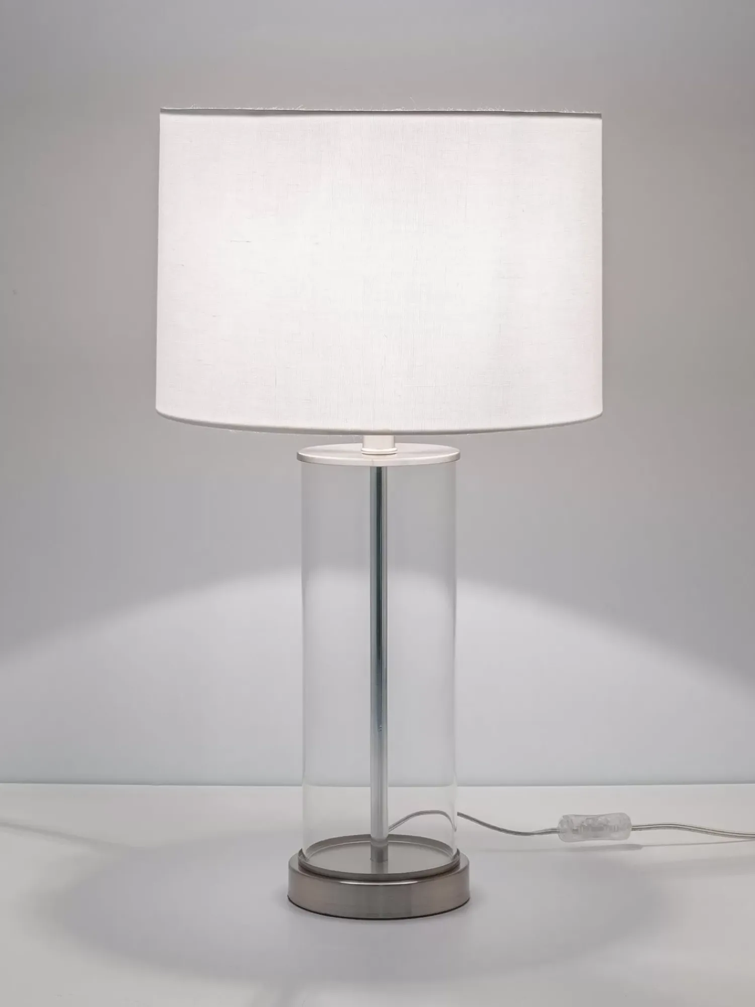 Flash Sale Lampa Stołowa Ze Szkla I Lnu Abigail Lampki Nocne