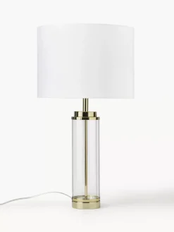 New Lampa Stołowa Ze Szklana Podstawa W Stylu Glam Gabor Lampki Nocne