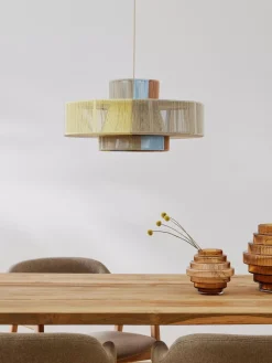 Store Lampa Wiszaca Z Wlokna Lnianego Lace Lampy Wiszące