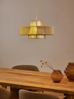 Store Lampa Wiszaca Z Wlokna Lnianego Lace Lampy Wiszące