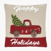 Discount Poszewka Na Poduszke Z Haftem Happy Holidays Poduszki Dekoracyjne