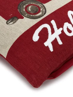 Discount Poszewka Na Poduszke Z Haftem Happy Holidays Poduszki Dekoracyjne