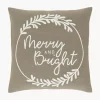 Clearance Poszewka Na Poduszke Z Haftem Merry And Bright Poduszki Dekoracyjne