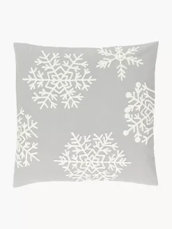 Discount Poszewka Na Poduszke Z Haftem Snowflake Poduszki Dekoracyjne