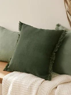 Discount Poszewka Na Poduszke Z Lnu Z Fredzlami Luana Poduszki Dekoracyjne