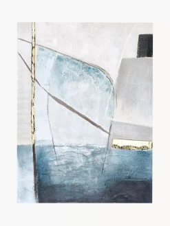 Online Recznie Malowany Druk Na Płótnie Golden Blue Ii Obrazy Na Płótnie