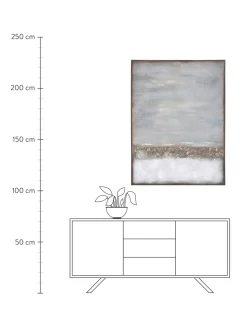 Clearance Recznie Malowany Obraz Na Płótnie W Drewnianej Ramie Abstract Horizon Obrazy Na Płótnie