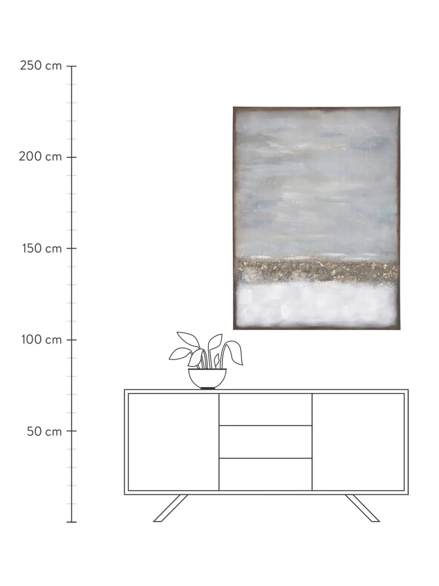Clearance Recznie Malowany Obraz Na Płótnie W Drewnianej Ramie Abstract Horizon Obrazy Na Płótnie