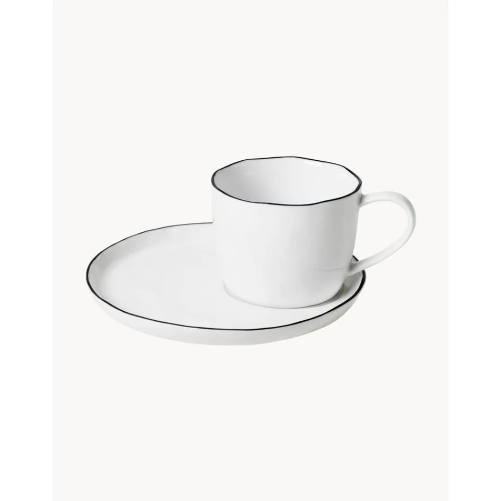 Broste Copenhagen Kolekcje Naczyń>Recznie Wykonany Kubek Z Porcelany Ze Spodkiem Salt