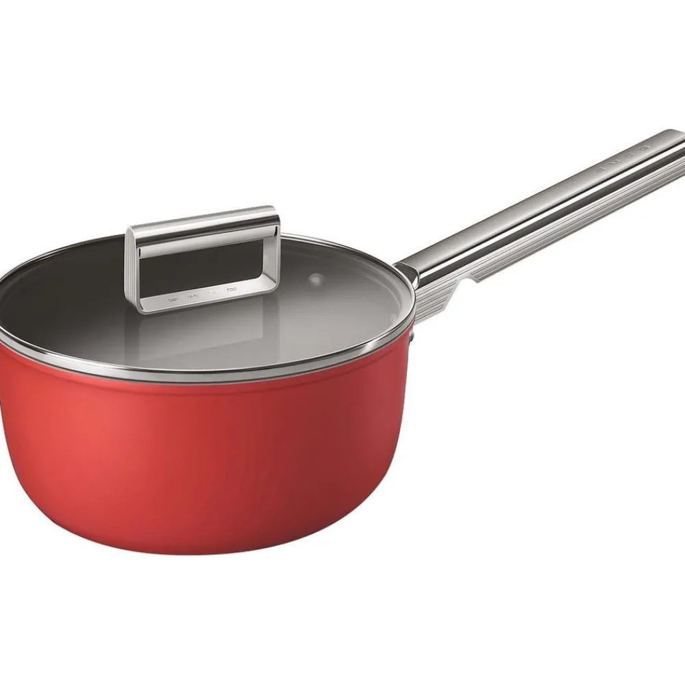 Smeg Garnki>Rondel Z Powloka Zapobiegajaca Przywieraniu Z Pokrywka 50'S Style