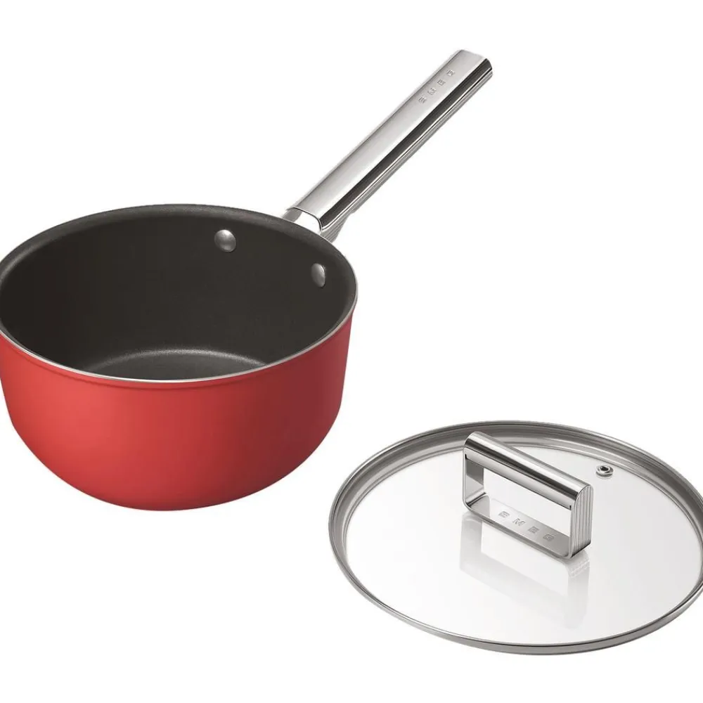 Smeg Garnki>Rondel Z Powloka Zapobiegajaca Przywieraniu Z Pokrywka 50'S Style